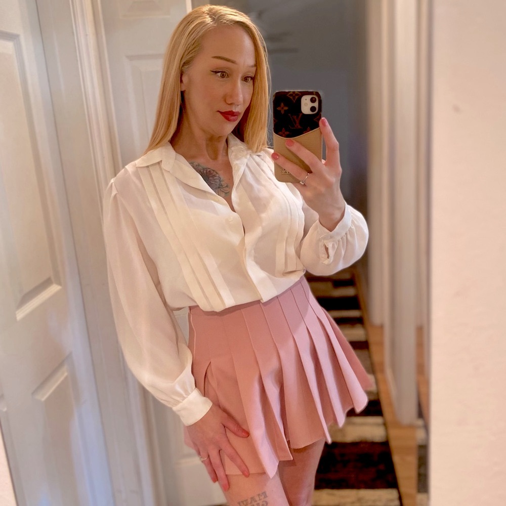 Coquette La Blouse white long sleeve blouse small EUC